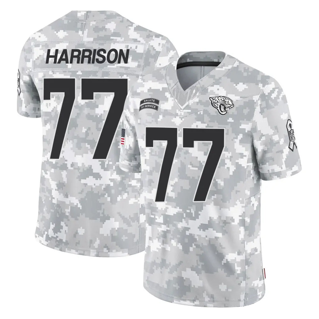 J.Jaguars #77 Anton Harrison Player Arctic Camo Salute To Service Limited Game Gdoa Stitched Jerseys