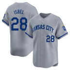 KC.Royals #28 Kyle Isbel Player Gray Limited Home Gdoa Stitched Jerseys