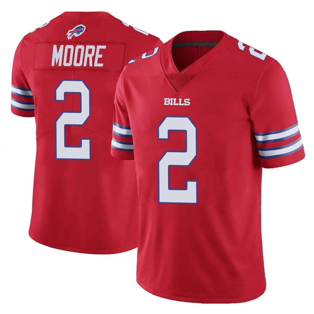 B.Bills #2 DJ Moore Player Red Vapor Untouchable Limited Gdoa Stitched Jerseys