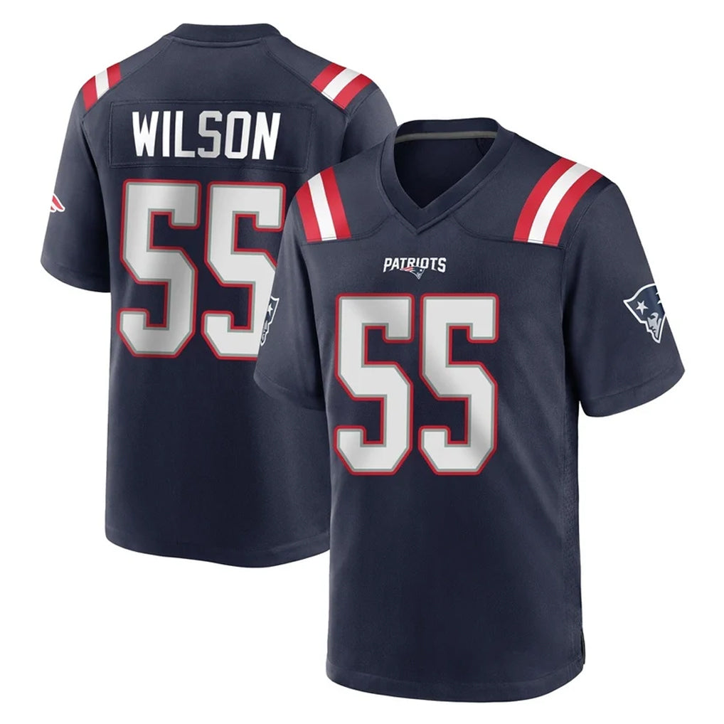 NE.Patriots #55 Jared Wilson Player Navy Home Game Gdoa Stitched Jerseys