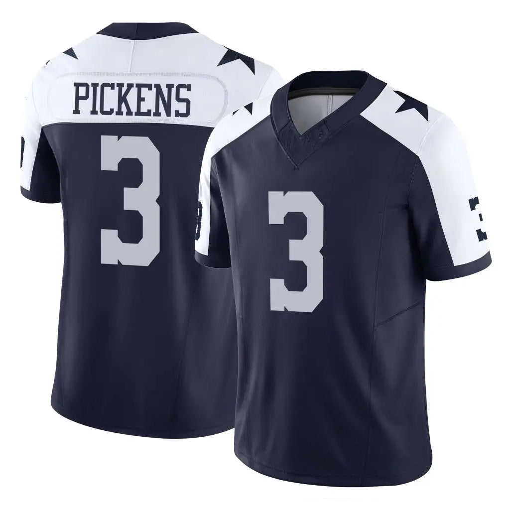 D.Cowboys #3 George Pickens Player Navy-White Limited Alternate Vapor F.U.S.E. Home Game Gdoa Stitched Jerseys