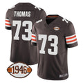 C.Browns #73 Joe Thomas Player Brown Vapor F.U.S.E. Limited Home Game Gdoa Stitched Jerseys