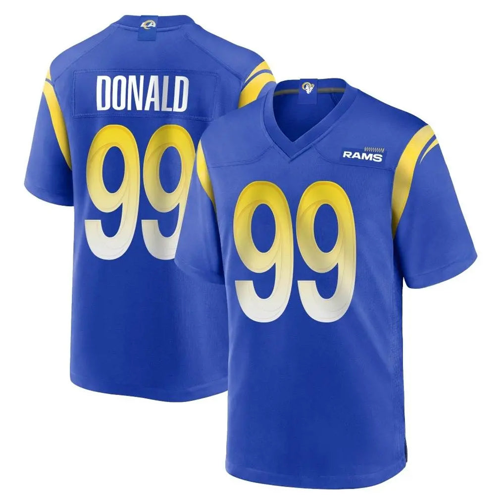LA.Rams #99 Aaron Donald Player Royal Home Game Gdoa Stitched Jerseys