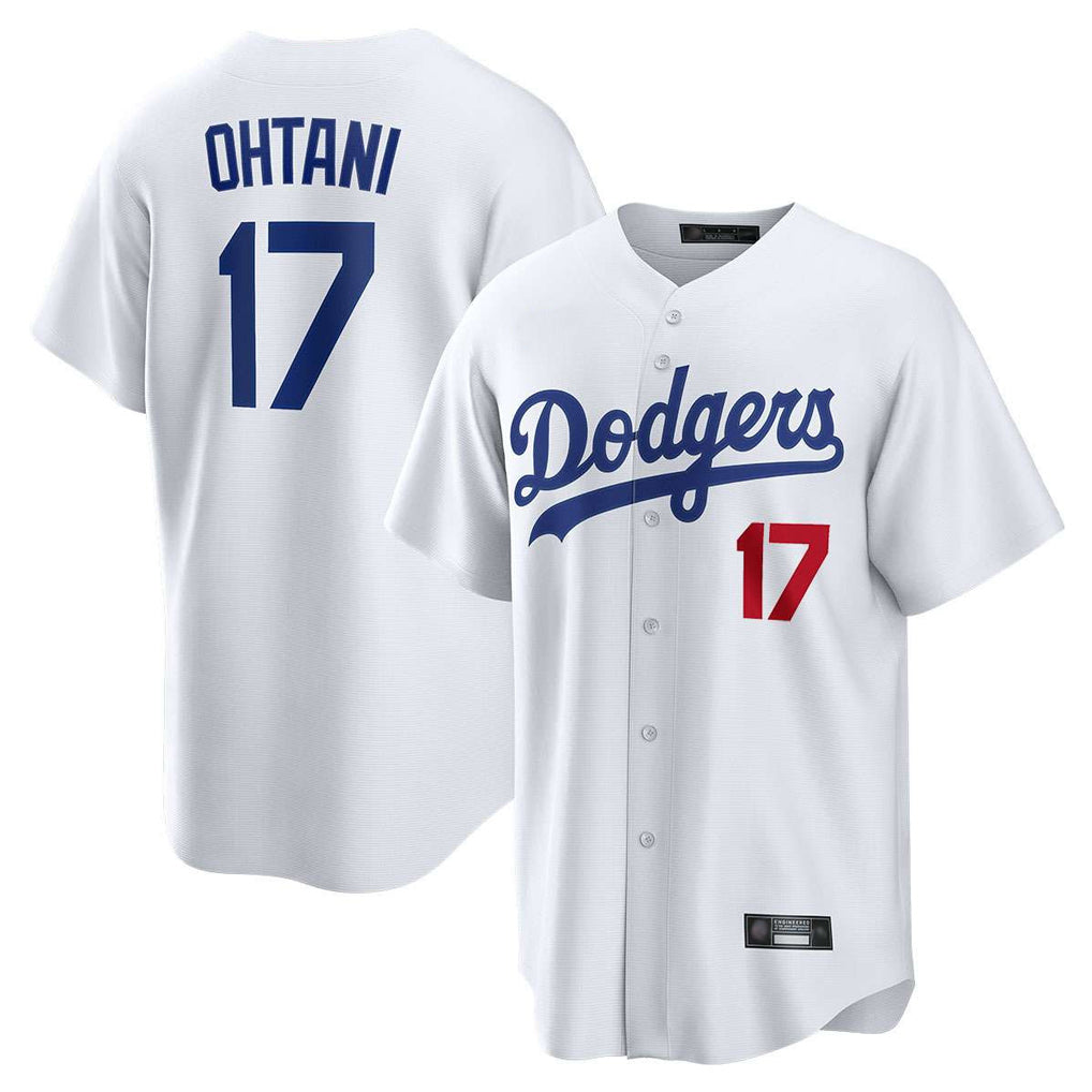 LA.Dodgers #17 Shohei Ohtani Player White Home Game Fdoa Stitched Jerseys