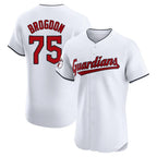 C.Guardians #75 Connor Brogdon Player White Limited Elite Home Gdoa Stitched Jerseys