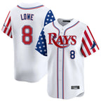 T.Bay Rays #8 Brandon Lowe Player White 2025 Independence Day Vapor Premier Limited Fdoa Stitched Jerseys