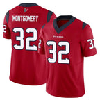 H.Texans #32 David Montgomery Player Red Limited Vapor F.U.S.E. Home Game Gdoa Stitched Jerseys