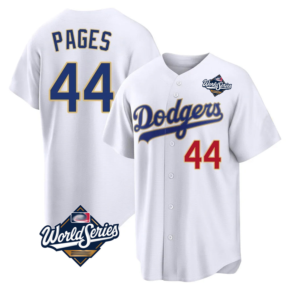 LA.Dodgers #44 Andy Pages Player Gold White World Series 2026 Collection Stadium Limited Fdoa Stitched Jerseys