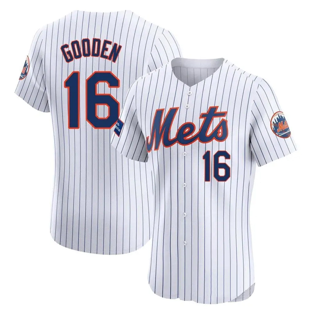 NY.Mets #16 Dwight Gooden Player White Home Limited Elite Fdoa Stitched Jerseys