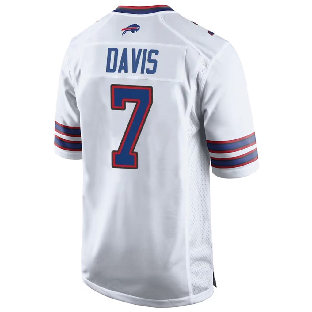 B.Bills #7 Ray Davis Player White Home Game Gdoa Stitched Jerseys