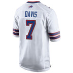 B.Bills #7 Ray Davis Player White Home Game Gdoa Stitched Jerseys