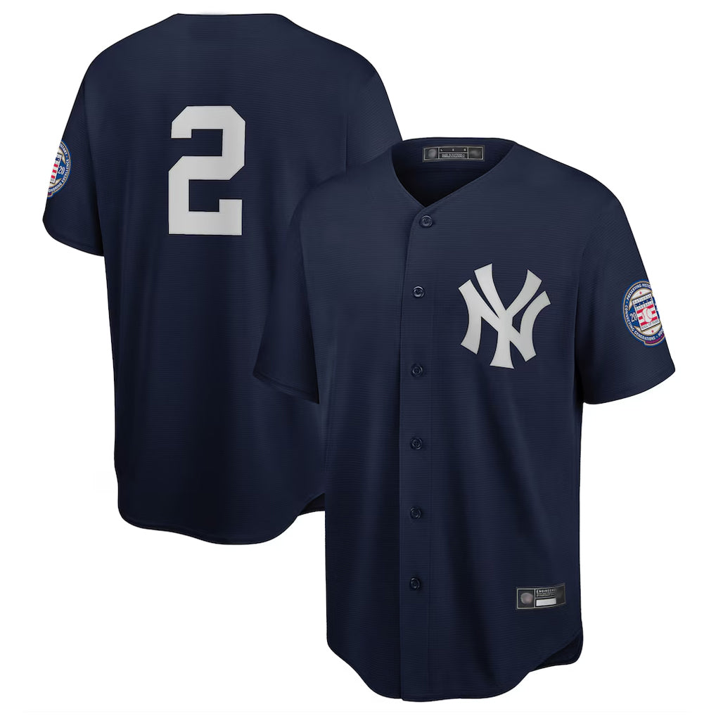 NY.Yankees #2 Derek Jeter Player Navy 2020 Hall of Fame Induction Limited Fdoa Stitched Jerseys