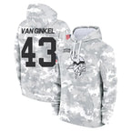M.Vikings #43 Andrew Van Ginkel Player Arctic Camo Salute to Service Pullover Hoodies Limited Game Gdoa Stitched Jerseys