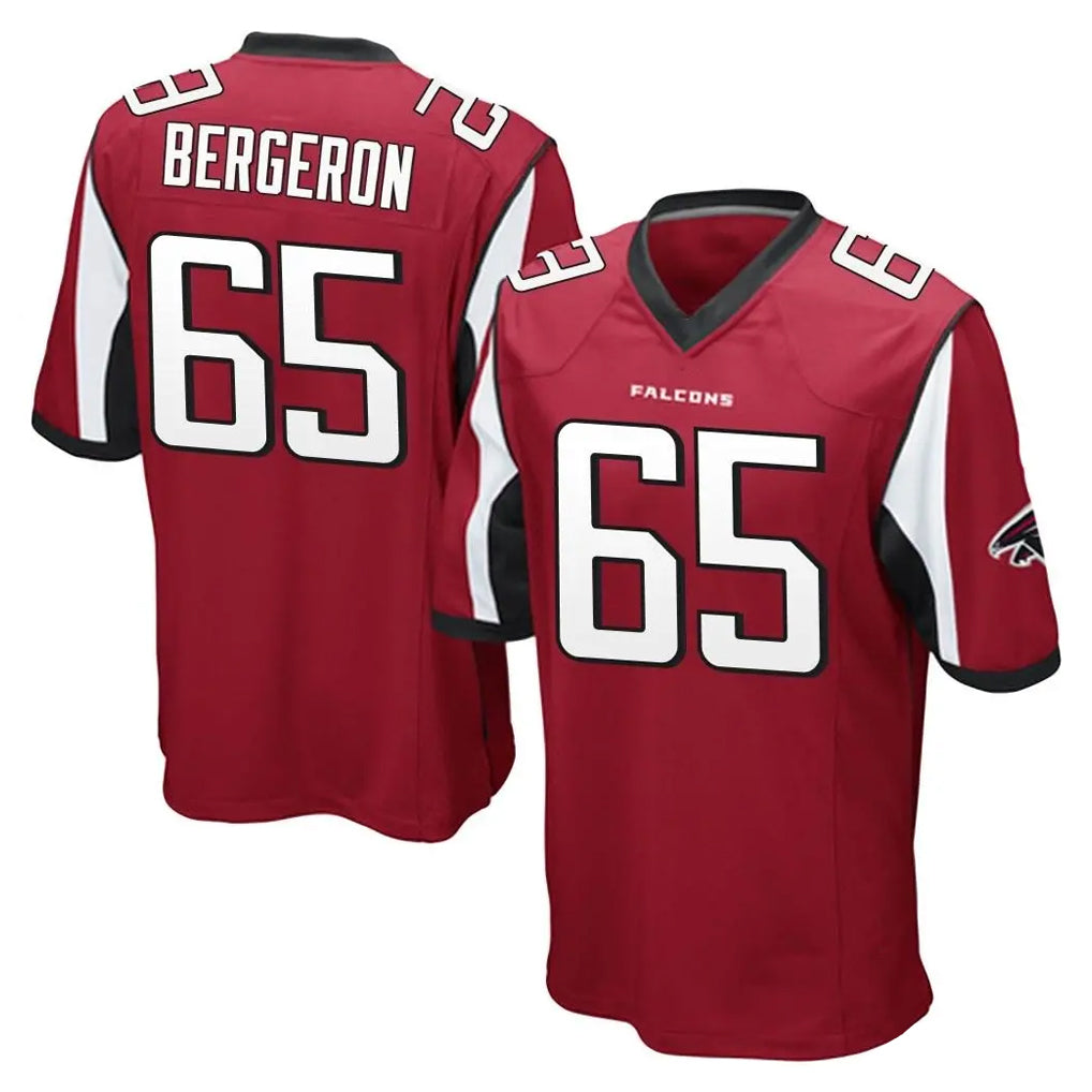 A.Falcons #65 Matthew Bergeron Player Red Color Vapor Home Game Gdoa Stitched Jerseys