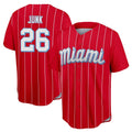 M.Marlins #26 Janson Junk Player Red City Connect Home Game Fdoa Stitched Jerseys