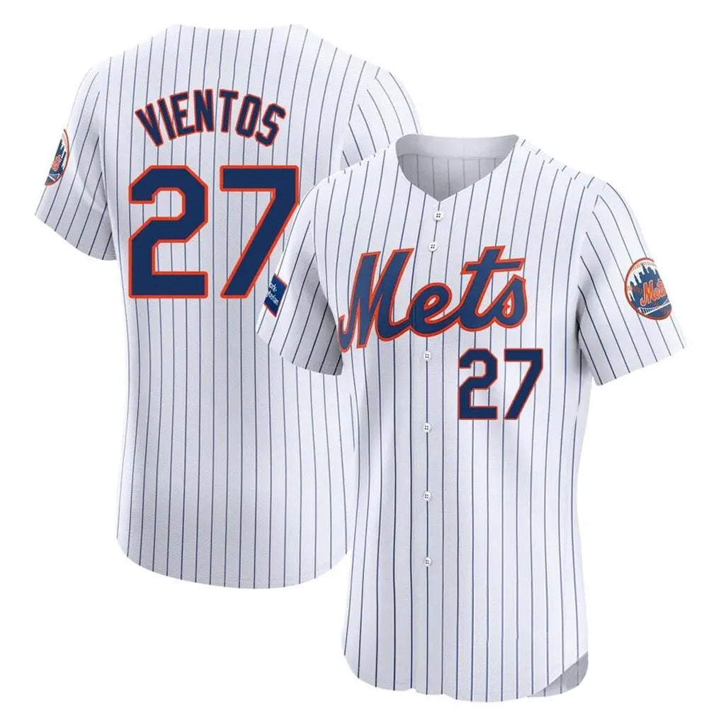 NY.Mets #27 Mark Vientos Player White Home Limited Elite Fdoa Stitched Jerseys