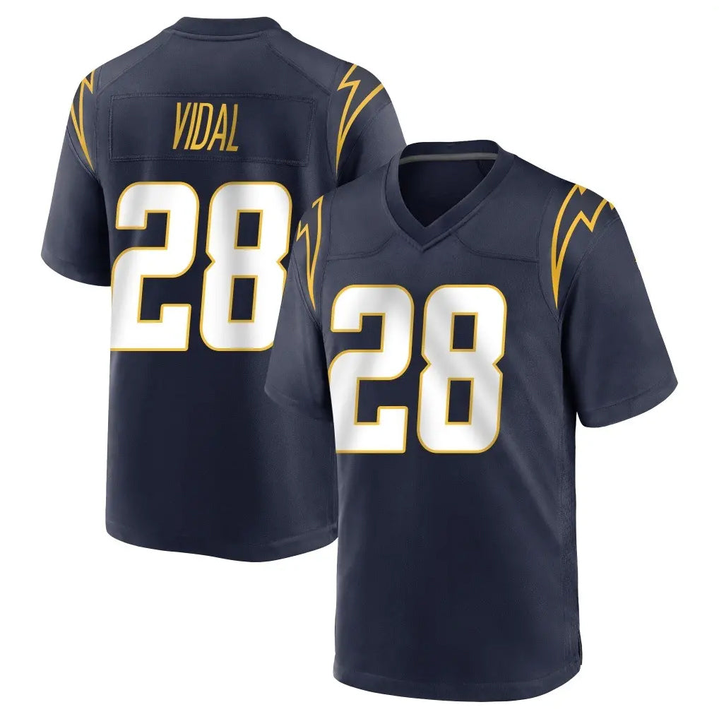 LA.Chargers #28 Kimani Vidal Player Navy Home Game Gdoa Stitched Jerseys