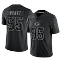 GB.Packers #95 Devonte Wyatt Player Black Reflective Limited Home Game Gdoa Stitched Jerseys