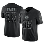 GB.Packers #95 Devonte Wyatt Player Black Reflective Limited Home Game Gdoa Stitched Jerseys