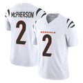 C.Bengals #2 Evan McPherson Player White Vapor F.U.S.E. Limited Home Game Gdoa Stitched Jerseys