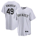 C.Rockies #49 Antonio Senzatela Player White Game Home Gdoa Stitched Jerseys