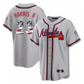 A.Braves #23 Michael Harris II Player Gray USA 250 Fourth Of July Limited Home Game Gdoa250Ys Stitched Jerseys