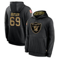 LV.Raiders #69 Adam Butler Player Black Salute to Service Hoodies Limited Game Gdoa Stitched Jerseys