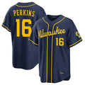 M.Brewers #16 Blake Perkins Player Navy Home Stadium Game Fdoa Stitched Jerseys