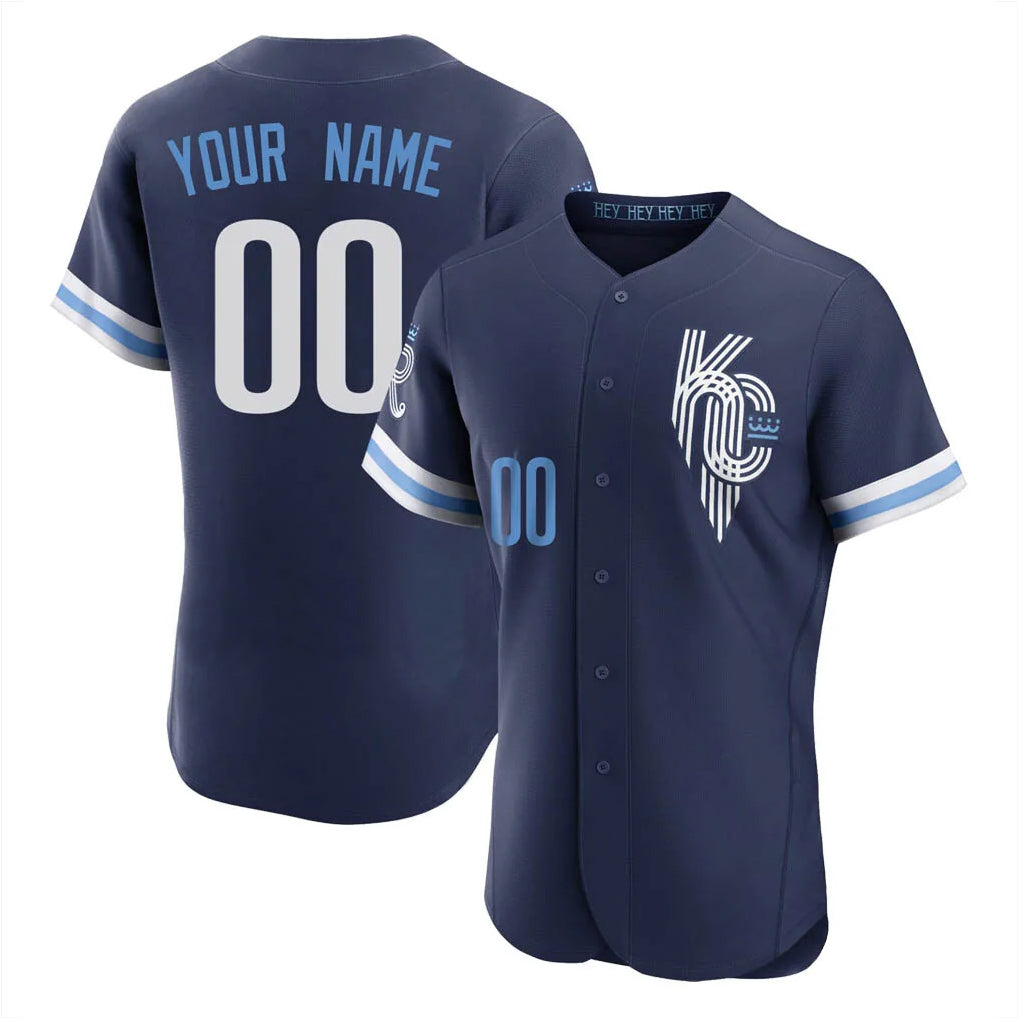 Custom KC.Royals Navy City Connect Limited Elite Home Game Any Name & Number Gdoa Stitched Jerseys