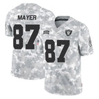 LV.Raiders #87 Michael Mayer Player Arctic Camo Salute To Service Limited Game Gdoa Stitched Jerseys