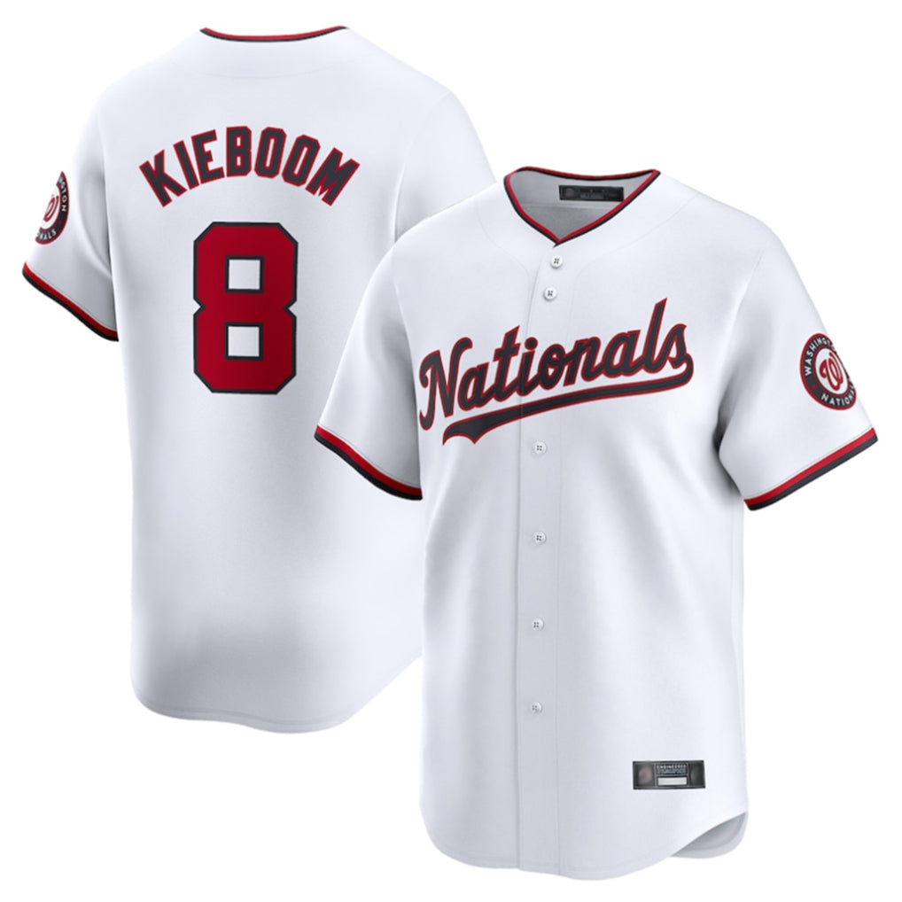 W.Nationals #8 Carter Kieboom Player White Home Limited Fdoa Stitched Jerseys