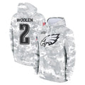 P.Eagles #2 Riq Woolen Player Arctic Camo Salute to Service Pullover Hoodies Limited Game Gdoa Stitched Jerseys