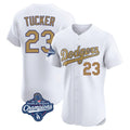 LA.Dodgers #23 Kyle Tucker Player Gold World Series Meet Limited Elite Home Fdoa Stitched Jerseys