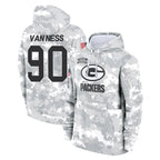 GB.Packers #90 Lukas Van Ness Player Arctic Camo Salute to Service Hoodies Limited Game Gdoa Stitched Jerseys