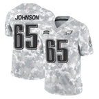 P.Eagles #65 Lane Johnson Player Arctic Camo Salute to Service Limited Game Gdoa Stitched Jerseys