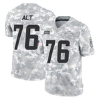 LA.Chargers #76 Joe Alt Player Arctic Camo Salute To Service Limited Game Gdoa Stitched Jerseys