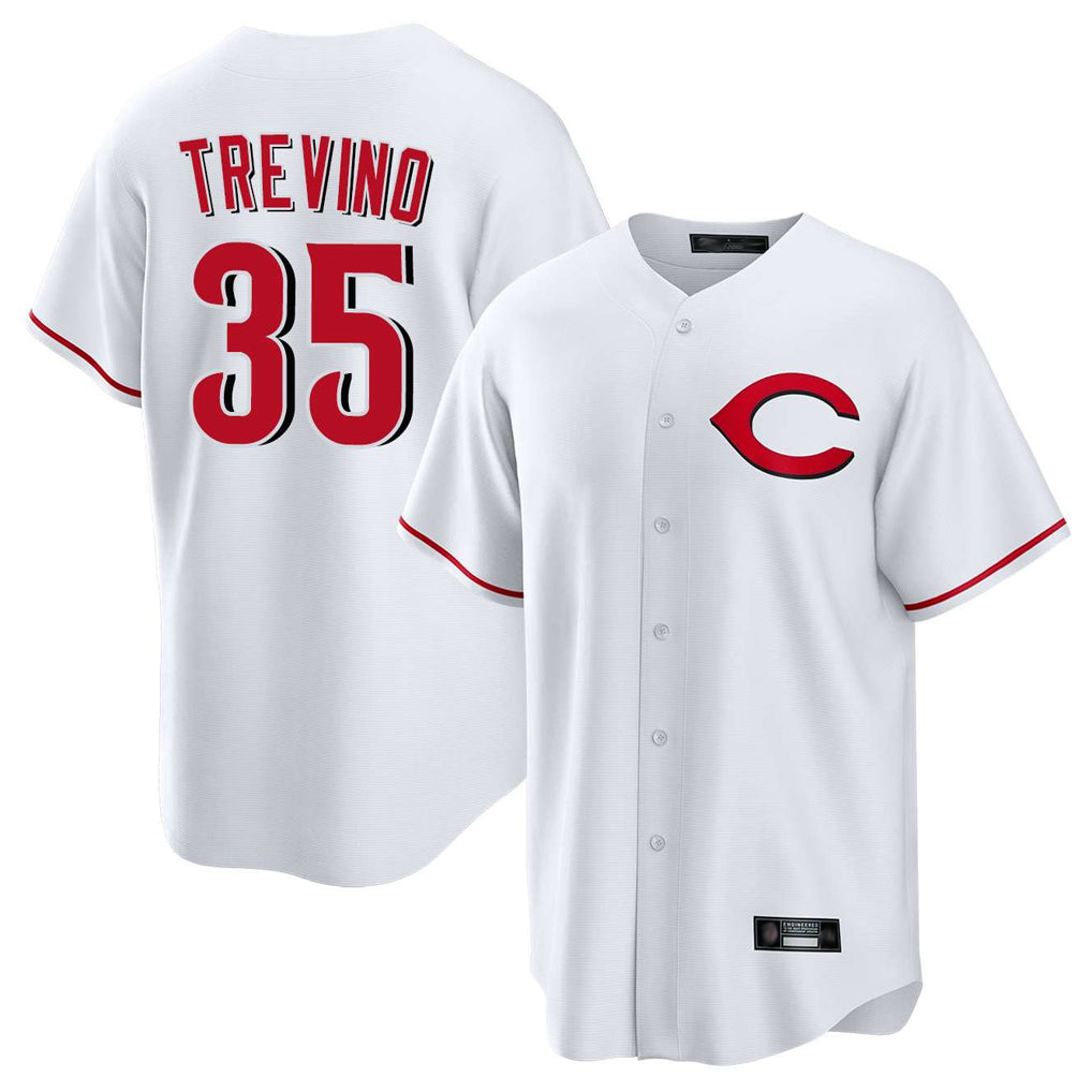 C.Reds #35 Jose Trevino Player White Home Game Gdoa Stitched Jerseys