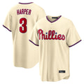 P.Phillies #3 Bryce Harper Player Cream Home Game Fdoa Stitched Jerseys
