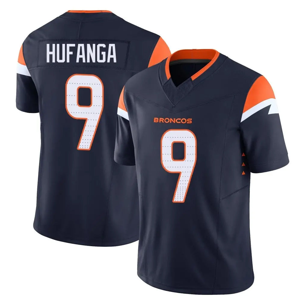 D.Broncos #9 Talanoa Hufanga Player Navy Limited Vapor F.U.S.E. Home Game Gdoa Stitched Jerseys