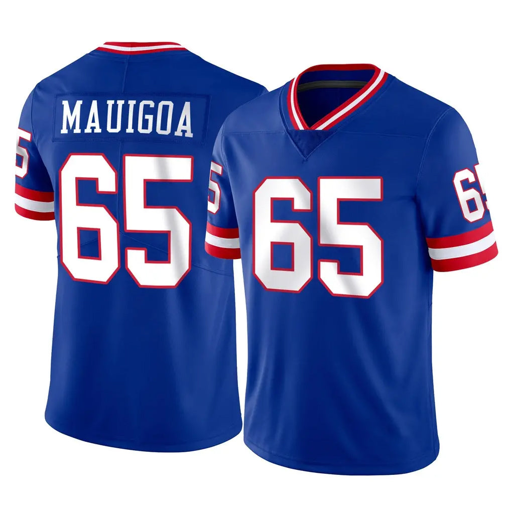 NY.Giants #65 Francis Mauigoa Player Royal Classic Vapor Home Game Gdoa Stitched Jerseys