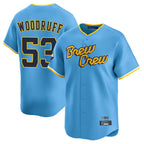 M.Brewers #53 Brandon Woodruff Player Light Blue City Connect Home Limited Fdoa Stitched Jerseys