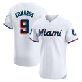 M.Marlins #9 Xavier Edwards Player White  Home Limited Elite Fdoa Stitched Jerseys
