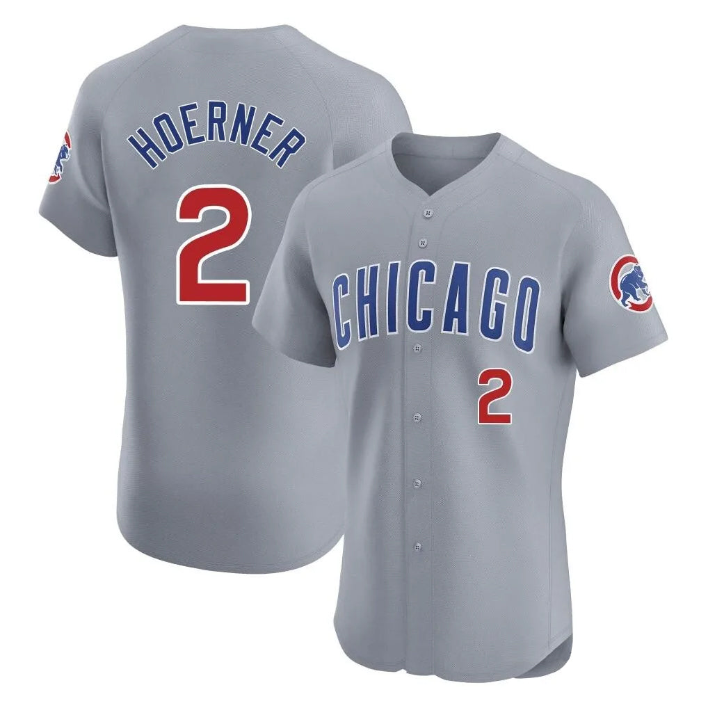 C.Cubs #2 Nico Hoerner Player Gray Road Limited Elite Home Gdoa Stitched Jerseys