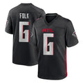 A.Falcons #6 Nick Folk Player Black Home Game Gdoa Stitched Jerseys