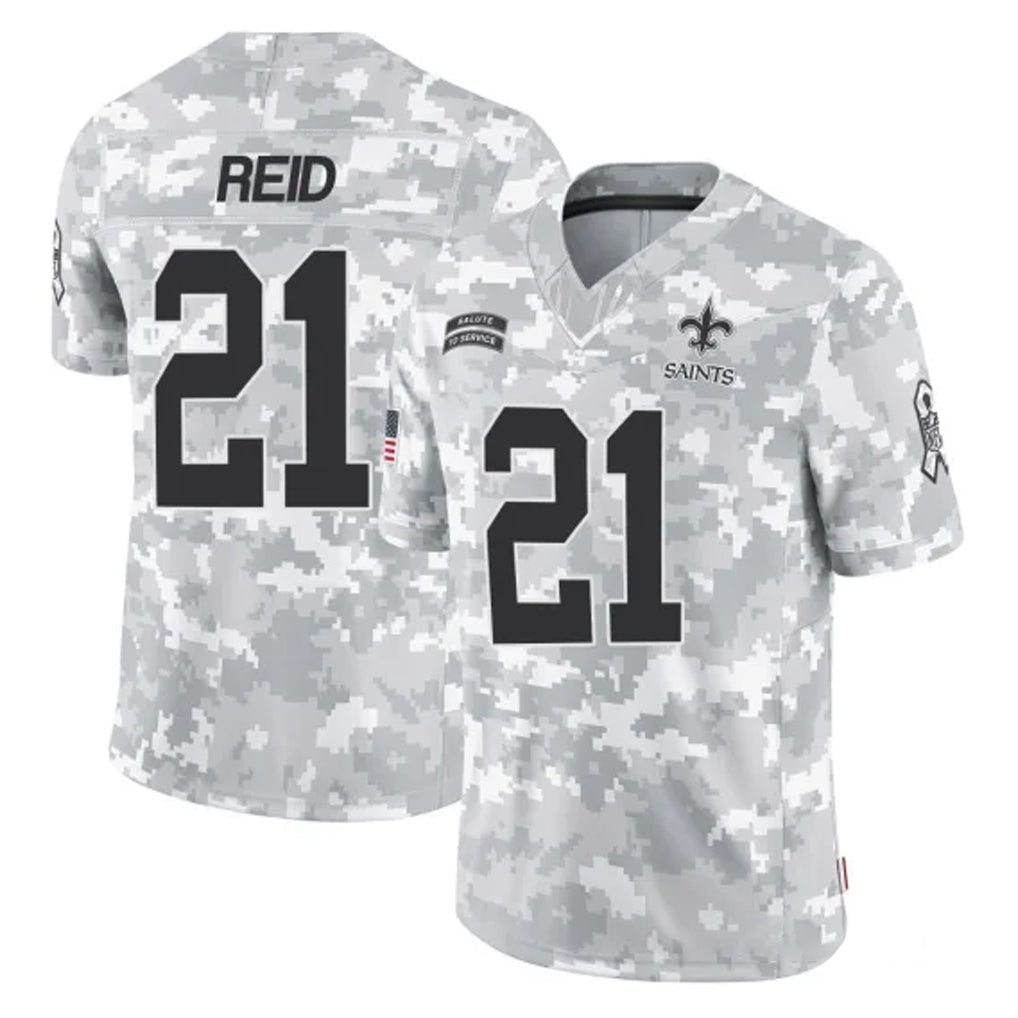 NO.Saints #21 Justin Reid Player Arctic Camo Salute To Service Limited Game Gdoa Stitched Jerseys