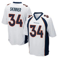 D.Broncos #34 JL Skinner Player White Game Gdoa Stitched Jerseys