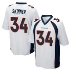 D.Broncos #34 JL Skinner Player White Game Gdoa Stitched Jerseys