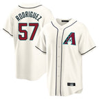 A.Diamondbacks #57 Eduardo Rodriguez Player Cream Home Game Gdoa Stitched Jerseys