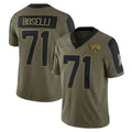 J.Jaguars #71 Tony Boselli Player Olive Salute To Service Limited Game Gdoa Stitched Jerseys