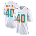 M.Dolphins #40 Willie Gay Jr. Player White Fashion Home Game Gdoa Stitched Jerseys